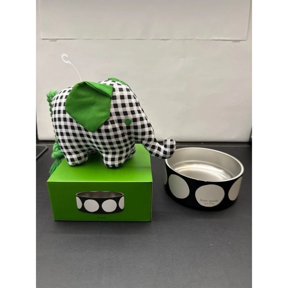 Kate Spade Pet Toy Elephant and Pet Bowl NEW